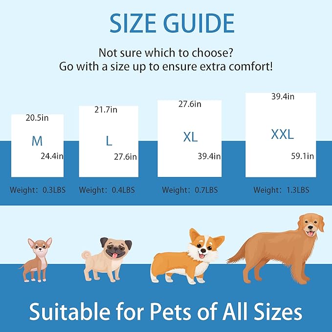 Dog Cooling Mat - 40" x 28" Washable Instant Cooling Pet Pad for Dogs & Cats, Pet Sleeping Bed for Indoor Outdoor in Summer, Portable Non-Toxic Kennel Puppy Crate Pad, Blue (M(25'' x 20''))