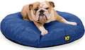 K9 Ballistics Tough Round Nesting Pillow Dog Bed - Removable Cover, Washable, Durable & Water Resistant Indoor/Outdoor Bed - Medium, Blue Quartz