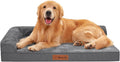 Orthopedic Dog Beds for Large Dogs, Memory Foam Dog Beds Large Sized Dogs, Washable Removable Cover, Nonskid Bottom, Waterproof, for Indoor, Outdoor, Crate ＆ Car Use, 41x27x6 Inches, Dark Grey