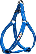 Pawtitas Recycled Reflective Step-in Dog Harness – Adjustable No-Pull Vest for Puppies to Seniors, Safe & Comfortable S Blue