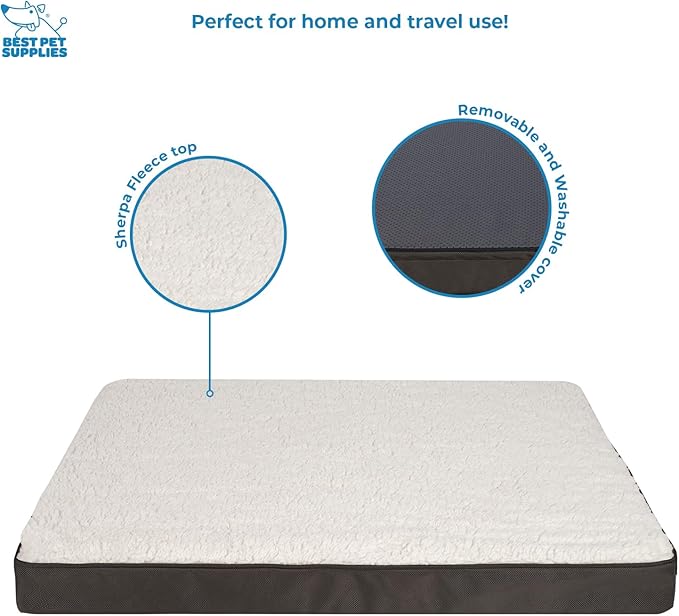 Best Pet Supplies Dog House Bed Crate Mat Tent Indoor Round Soft Plush for Small, Medium, and Large Breeds - Brown, 41 x 29 x 4