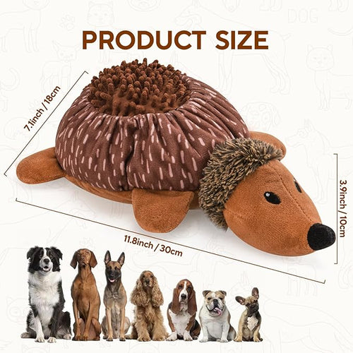 2 in1 Interactive Hedgehog Dog Toy, Plush Dog Treat Puzzle Toy, Enrichment Toys for Puppy(Not for Aggressive Chewers)
