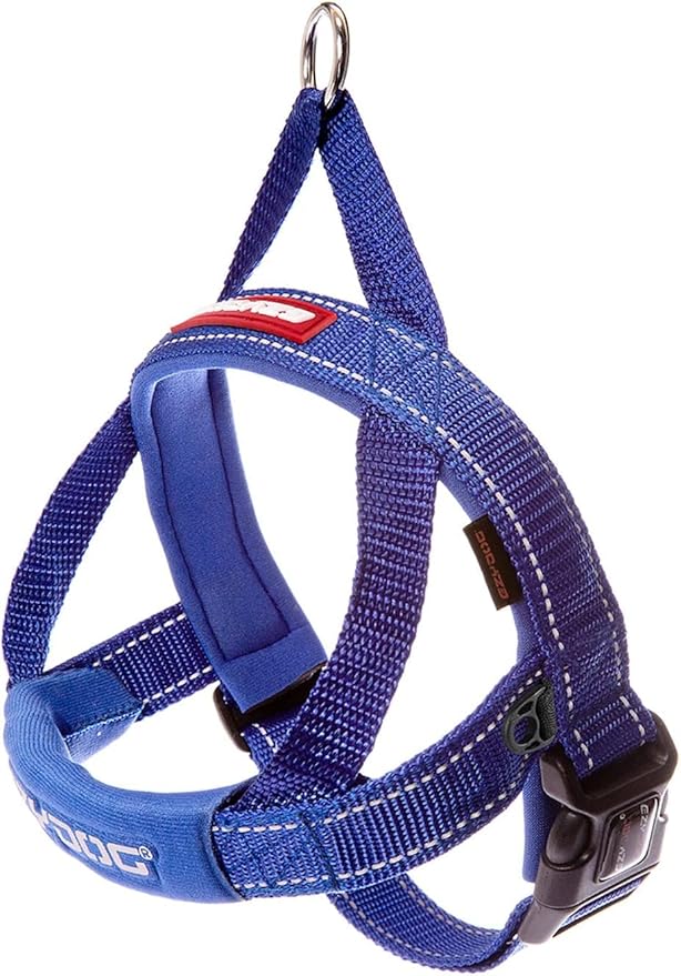 EzyDog Quick Fit Dog Harness – No Pull Harness for Training, Everyday Walking, and Easy Control - Adjustable Fit, Reflective, and Padded (X-Large, Blue)