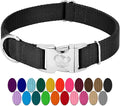Country Brook Petz - Premium Nylon Dog Collar with Metal Buckle for Small Medium Large Breeds - 10+ Cool Colors (Large, 1 Inch, Black)