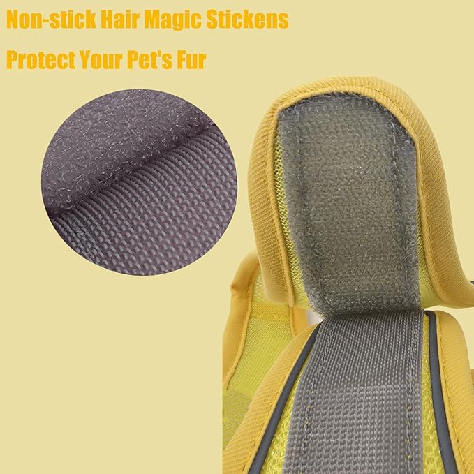 Sparkly Dog Harness Small Sized and Leash Set for Small Dogs Cats,Yellow S Puppy Harness, Step in Soft Dog Reflective Vest, Breathable Mesh Pet Harness. (Yellow, M)