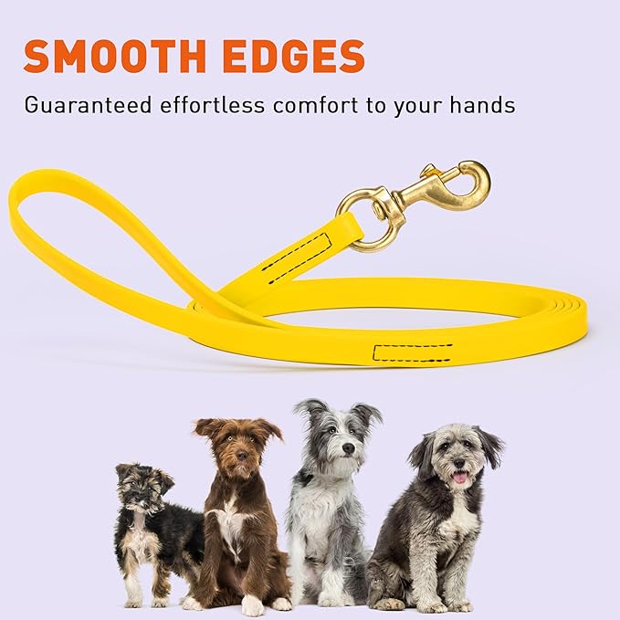 Viper K9 Biothane Working Dog Leash Waterproof Lead for Tracking Training Schutzhund Dog Sport & Search - Odor-Proof Long Line with Solid Brass Snap for Puppy Medium and Large 5/8" x 33ft Lemon Yellow