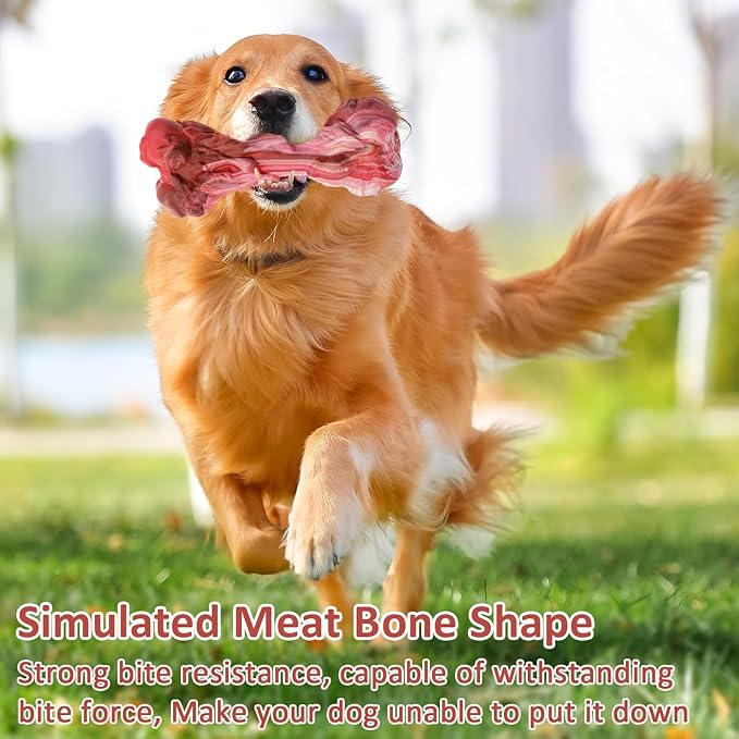 Interactive Wishbone Dog chew Toys for Aggressive chewers, Realistic Tough Dog Bones Products Gifts for Keep Them Busy (A)