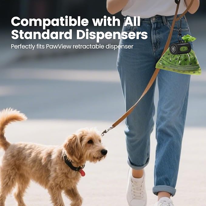 Dog Poop Bags Rolls, Extra Thick & Leak-Proof Doggie Bags, Lavender Scented Pet Waste Bags Made from 70% Certified Recycled Plastic, Easy Tear & Open Poop Bags for Dog Walking, 8 Rolls (120 Count)