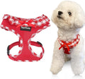 SuperBuddy Upgraded Soft Mesh Dog Harness, Super Breathable Lightweight Pet Harnesses for Puppy Dogs Outdoor Walking, Red Dog Harness -Large