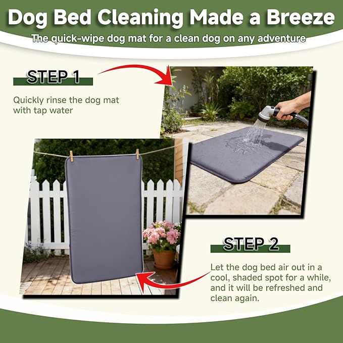 XXL Dog Crate Pad, Double-Sided Waterproof Crate Mat Bed, Outdoor Kennel Mat Beds Pet Sleeping for Large Dogs, Clooling, Waterproof, Wipeable, Anti-Slip, Kennel Pads 47 x 29 Inch, Dark Gray