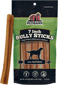 Redbarn Premium Bully Sticks for Dogs - 7 Inch, 6 Count - Long Lasting, Rawhide-Free, Slow Roasted, Low Odor & Highly Digestible, Single Ingredient Chews & All-Natural Dental Treats for Chewers