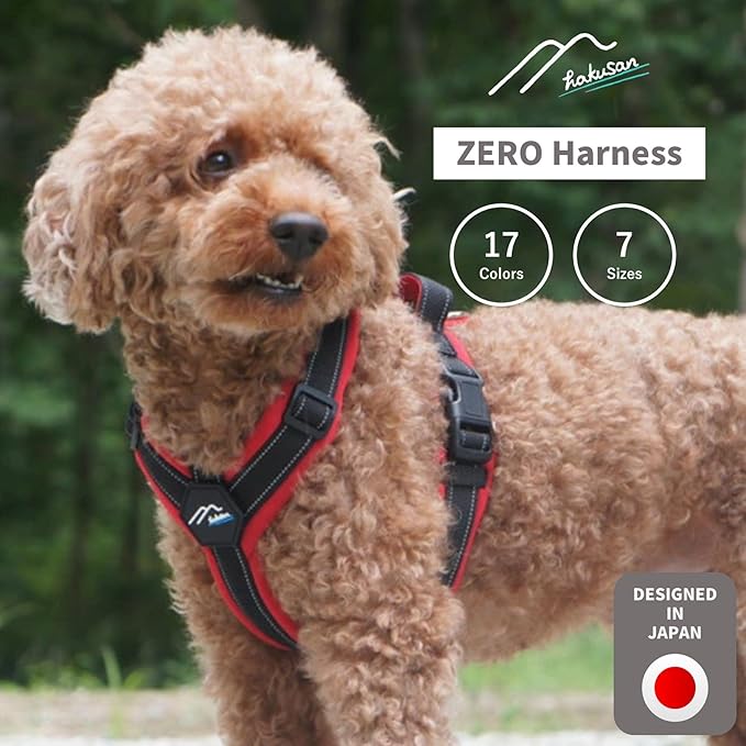[白山:Hakusan] Zero Dog Harness Basic Type, Safe - No chocking/Hard to Disconnect, Great fit - Easy Put on and Off/Adjustable, Reflector, S - Medium Dog, Two-Tone Yellow x Gray