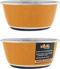 Master Pet Supply Stainless Steel Dog Bowls Set of 2 (16 Oz Each) with Non-Slip Rubber Base - Mango Tango - Basic Dog Food Bowl Water & Food Bowls for Small Medium Large Dogs & Cats, Metal Dish