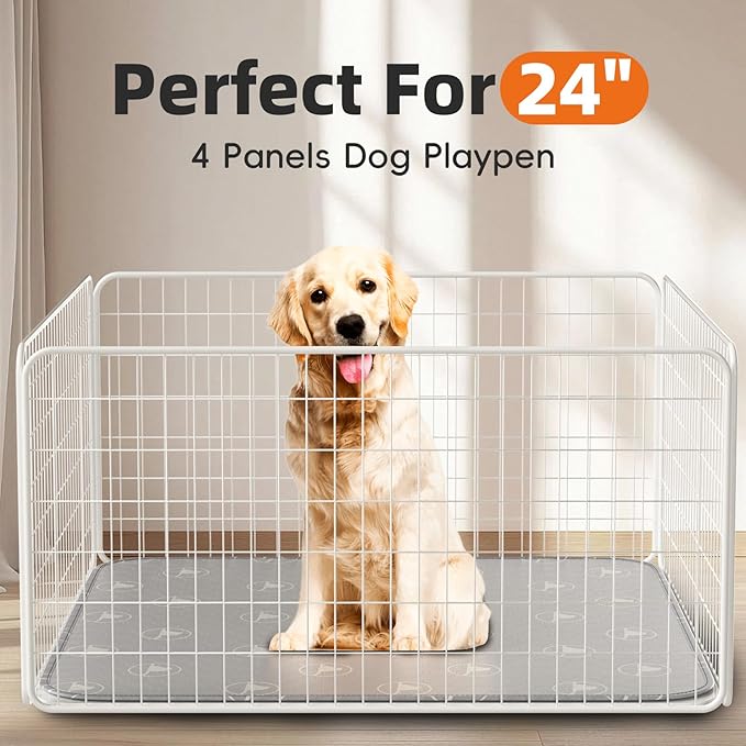 PJYuCien Washable Pee Pads for Dogs 6 Pack, 36" x 36" Non-Slip and Leak-Proof Pee Mat, Puppy Training Pads for Whelping, Playpen, Crate, Bed (Grey)