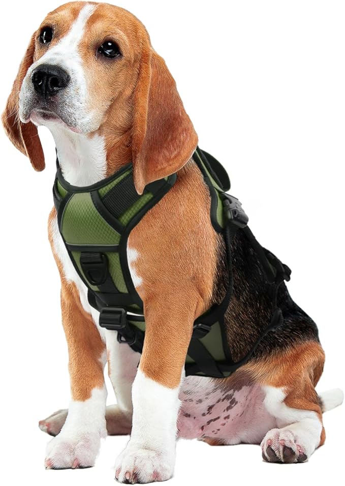 AUROTH Escape Proof Dog Harness - Soft Padded Reflective Adjustable Vest with Lift Handle - Medium Size
