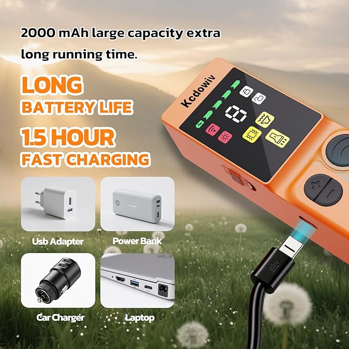 Dog Bark Deterrent Devices, Anti Barking Device for Dogs with Four Emitters, 59 ft Range, LED Flashlight, Rechargeable Handheld Trainer, Safe & Effective, Stop Neighbors Dog (Orange)