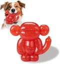 Monkey Dog Chew Toy, Indestructible Dog Rubber Toy for Medium & Large Dogs, Tough No Stuffing Puzzle Toy, Anxiety Relief & Dental Care, Interactive Cognitive Toy, 4.92inch (RED)