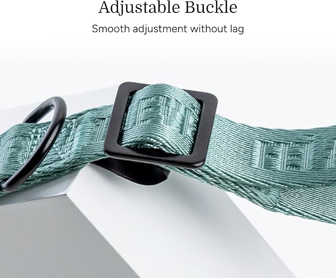 2026 New Edition, Fei & Eve MagEase Dog Collar - Patented Magnetic Buckles | Fur-Safe | Premium 210D Nylon | 450LB Escape-Proof | Adjustable Fit | Medium (Glacier Green)