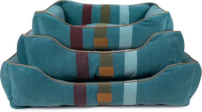 Pendleton Fleece Kuddler Dog Bed - Cabin Stripe Shale, L
