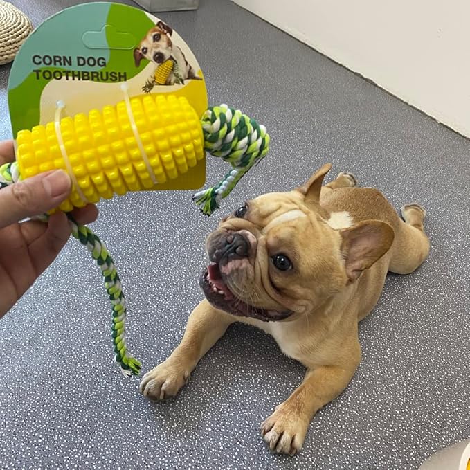 Dog Chew Toys for Aggressive Chewers, Indestructible Tough Durable Squeaky Interactive Dog Toys, Puppy Teeth Chew Corn Stick Toy for Small Meduium Large Breed
