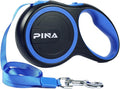 PINA Retractable Dog Leash, 16ft Dog Leash for Small Medium Dogs Up to 44lbs, 360° Tangle-Free Strong Reflective Nylon Tape, with Anti-Slip Handle, One-Handed Brake, Lock - Black Blue