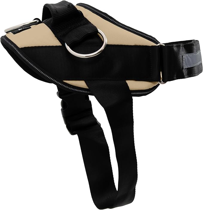 ShawnCo Essential Dog Harness, No-Pull Pet Vest with 3 Leash Clips, No Choke, Reflective, Adjustable and Padded, for Easy Walking and Training for Small, Medium and Large Dogs (Driftwood, S)