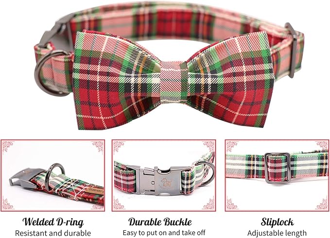 Elegant little tail Dog Collar with Bow, Comfotable Dog Bowtie, Bowtie Dog Collar Adjustable Dog Collars for Small Medium Large Dogs and Cats