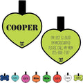 Silicone Silent Dog Tag Personalized with 5 Lines of Custom Deep Engraved Durable Soundless Pet ID Name Tag Heart Lime