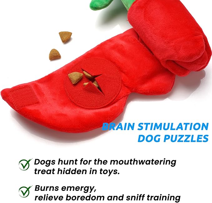 Rose Dog Toys for Puzzle, Dog Birthday Toy Enrichment Squeaky Crinkle Treat Dispensing Toy for Small Medium Breed Puppy
