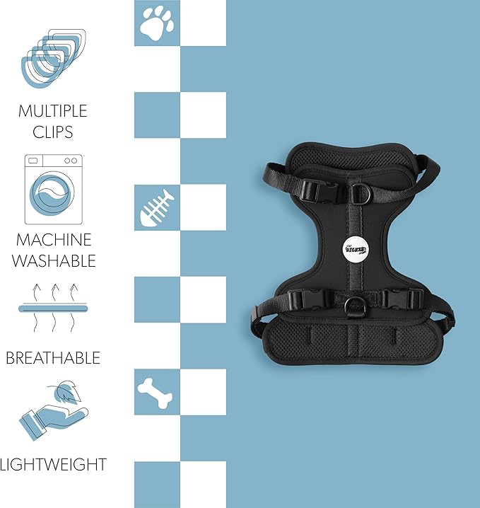 HNS1002I Arlo Medium Adjustable Soft Padded No Pull Pet Harness with 3 Buckles and 3 Leash Clips, Bitters