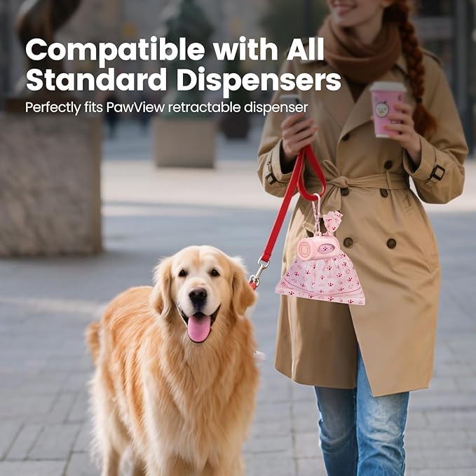 Dog Poop Bags, Guaranteed Leak Proof and Extra Thick Poop Bag Rolls for Dogs, Lavender Scented Pet Waste Bags Made from 70% Certified Recycled Plastic, 270 Count, Pink