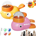 2026 New Dog Interactive Treat Dispenser Toy, Treat Dispensing Dog Toys, Cat Treat Dispenser, Promotes IQ Training and Entertainment Reduces Bloating Anti-Gulping Small Animal Bowls (Yellow+Pink)