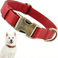 Dog Collars for Large Dogs Silicone Leather Dog Collars Soft Flexible Waterproof Odor-Proof Durable Thick Classic Adjustable Pet Puppy Collar (Red, Large (14.5-24" Neck))