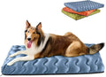 Orthopedic Dog Bed Outdoor Waterproof Dogs Crate Bed for Large Medium Small Dogs, Washable Cooling Dog Bed Mat with Removeable Cover & Memory Foam（41" x 27", Blue