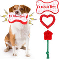 YUEPET Squeaky Valentine's Day Pet Toys 3 Piece Set,Interactive Rose Puzzle Toys, Soft Plush Heart-Shaped Rope Bone Dog Toy with Squeaker Crinkle Paper Puppy Chew Toys for Small Medium Dogs Teething