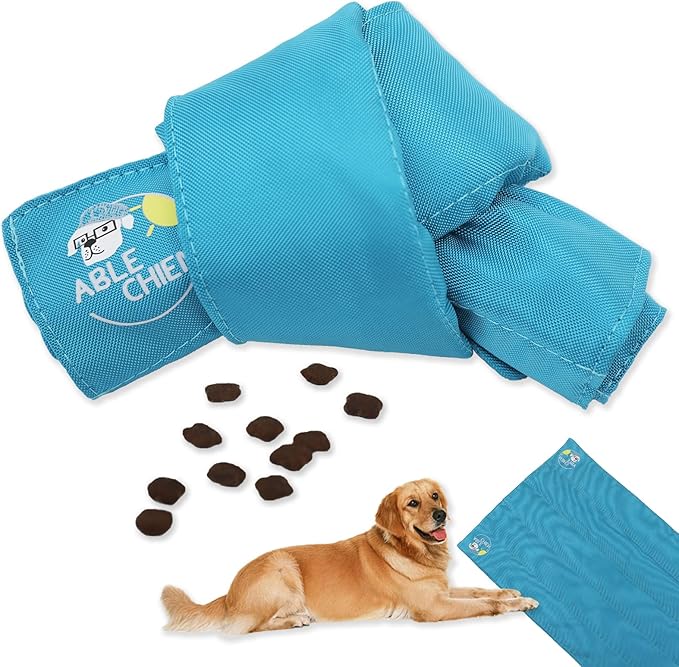Snuffle Knot for Dogs, Interactive Dog Puzzle Toys for Small Dogs, Puppy Enrichment Toys, Encourage Natural Foraging Skills, Snuffle Ball with 10 Treat Pockets for Slow Eating