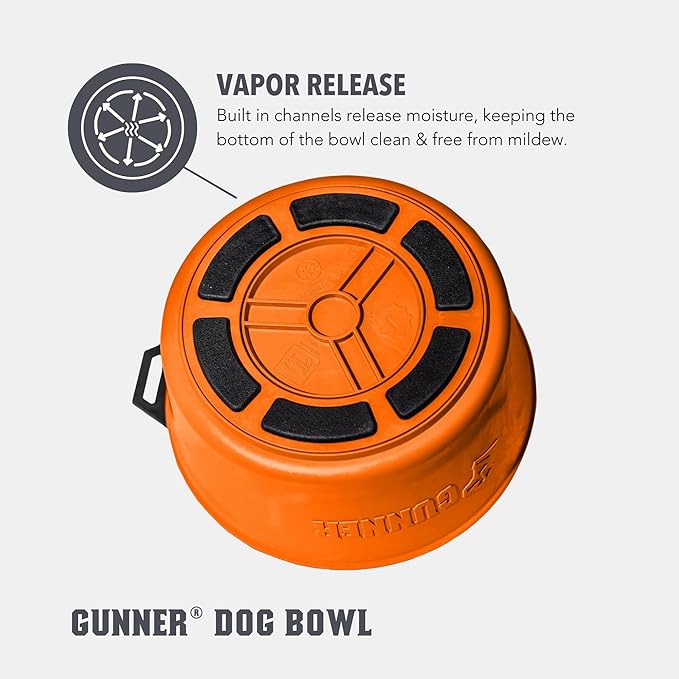 Dog Bowl with Spill-Proof Travel Lid – 7.5" x 3.75", 1.3 lb, 7-Cup Capacity, BPA-Free, Rust-Proof, Shock-Resistant, Stackable, Dishwasher Safe, Leak-Resistant Nesting Lid – Orange