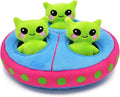HugSmart Pet – Space Paws UFO | Squeaky Hide and Seek Plush Dog Toys | Cute Interactive Plush Puzzle Toys for Small Medium Dogs