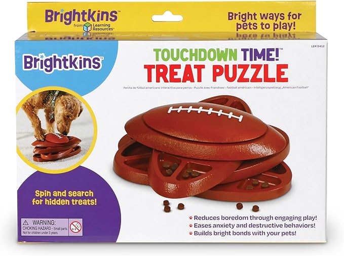 Brightkins Touchdown Time! Treat Puzzle - Enrichment Puzzle Toys for Dogs Mental Stimulation, Gift for Puppies