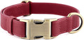 Plutus Pet Genuine Leather Dog Collar – Adjustable Pet Collar with Quick Release Metal Buckle, Soft Real Leather for Small Medium Large Dogs, Heavy Duty & Skin-Friendly (Burgundy, S)