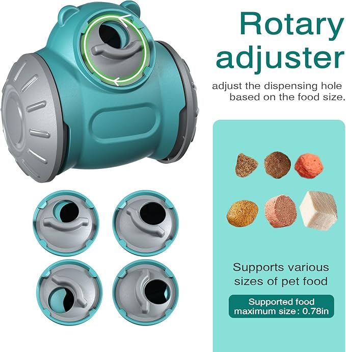 1pcs Interactive Dog Dispenser Toy - Premium Food for Smart Dogs - Adjustable Food Puzzle for Small Medium and Large Dogs for Large/Medium/Small Aggressive Chewers Breed Pet Cat Color Mars Green