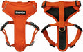 DJANGO Adventure Dog Harness - Stylish, & Durable Small Dog Harness for Outdoor Adventures and Everyday Wear - Sunset Orange Neoprene Adjustable Harness for Dogs with Reflective Piping & Brass D-Ring