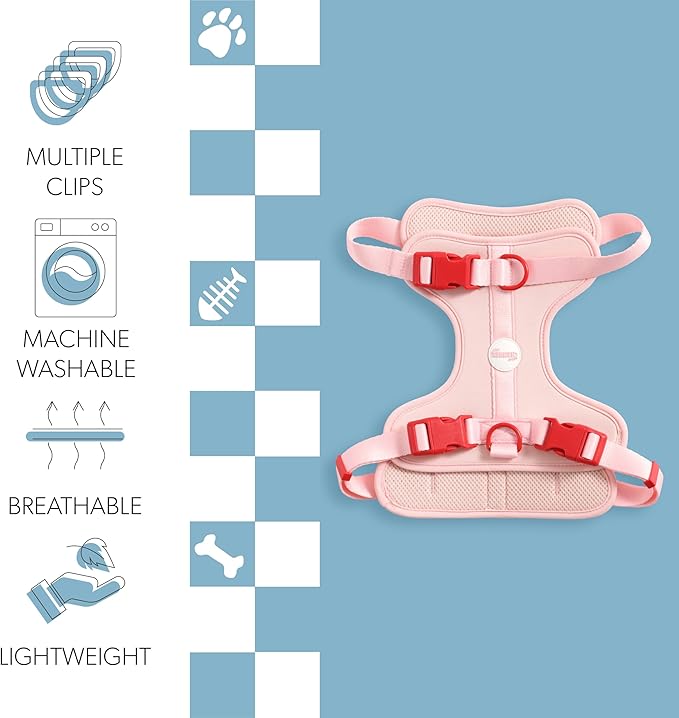 HNS1003G Arlo Large Adjustable Soft Padded No Pull Pet Harness with 3 Buckles and 3 Leash Clips, Paloma