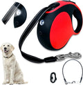 Retractable Dog Leash with chew-Proof Cord and LED Flashlight, 16-ft Heavy-Duty Dog Leash, Suitable for Small/Medium Dogs Weighing up to 110 pounds, Reflective Rope, 360° Anti-tangling.(Red+16Ft+LED)