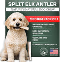 Mountain Valley Elk Antlers for Dogs - 100% Natural & Organic Chew for Aggressive Chewers, No Odor, No Mess, Long Lasting - Wild-Foraged Naturally Shed Antlers in USA - Grade A, Split Medium (1 Pack)