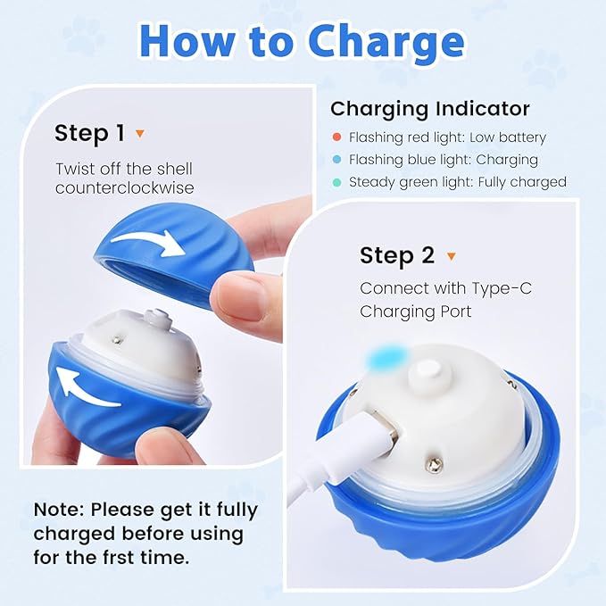 Star&Mi Interactive Dog Ball Toy, Smart Motion Pet Ball with Treat Dispensing, Dog Puzzle Toys for Mental Enrichment, Interactive Dog Toys to Keep Them Busy, TPU & Nylon Dog Toy Balls for Dogs