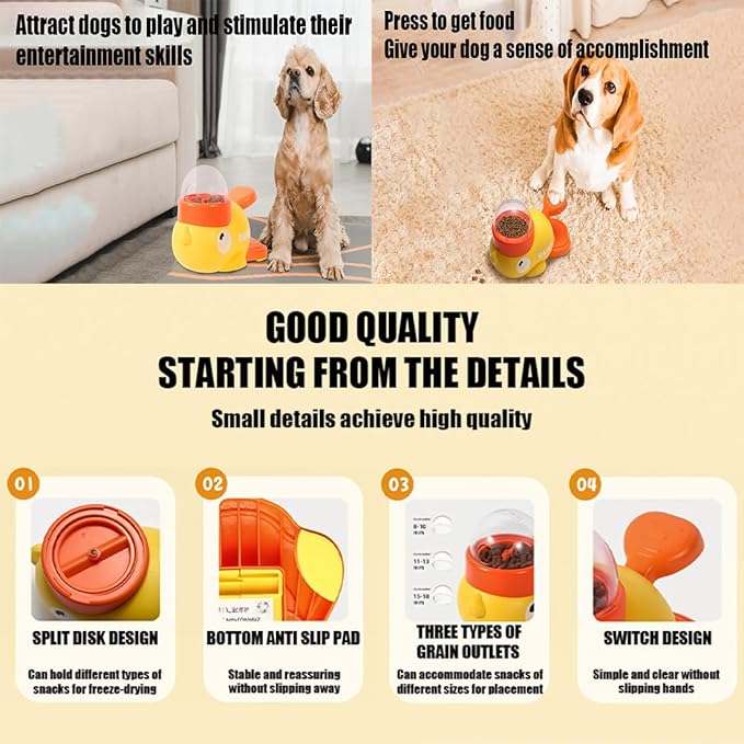 Cat Treat Slot Machine, Cat Slot Machine Treat Dispenser, Duck Dog Treat Dispenser, 2-in-1 Interactive Pet Slow Feeder Puzzle Toy, Suitable for All Kinds of Cats and Dogs (1pcs)
