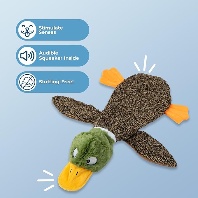 Best Pet Supplies Squeaky Dog Toys with Soft Durable Fabric for Small, Medium and Large Pets Interactive Toy for Indoor Play, Supports Active Biting and Play - 1Wild Duck, Alligator, Large