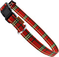 Dog Collar, Cute Stripe Pattern, Soft and Adjustable Collar with Quick Release Buckle (M (Neck 14-24", Width 3/4"), Stripe Red)