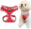 SuperBuddy Upgraded Soft Mesh Dog Harness, Super Breathable Lightweight Pet Harnesses for Puppy Dogs Outdoor Walking, Red Dog Harness -Small